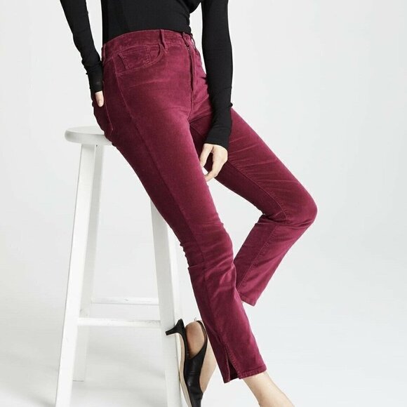 3x1 W3 Velvet Merlot Higher Ground Slim Pants 24 - Picture 1 of 11